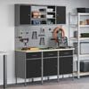 vidaXL Work Cabinet with Drawer 7 pcs Black Engineered Wood and Steel