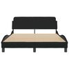 vidaXL Bed Frame "Dover" Black 135x190 cm Double Fabric