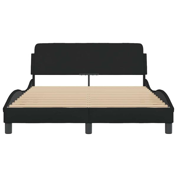 vidaXL Bed Frame "Dover" Black 135x190 cm Double Fabric