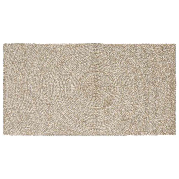 vidaXL Area Rugs Rectangular Natural and White 80 x 150 cm Jute