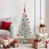 vidaXL Christmas Tree with 150 LEDs with Stand Silver 120 cm PET