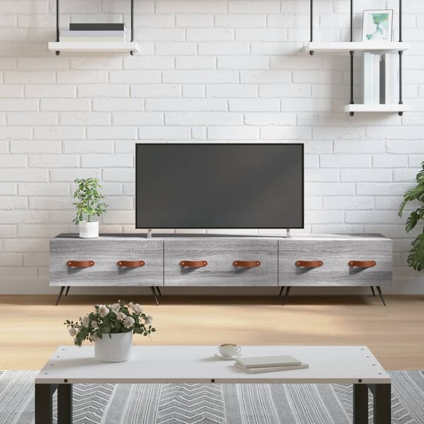 vidaXL TV Cabinet Grey Sonoma 150x36x30 cm Engineered Wood