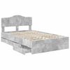 vidaXL Bed Frame with Drawer Concrete Grey 120 x 190 cm Engineer Wood