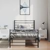 vidaXL Metal Bed Frame without Mattress with Footboard Black 100x190cm