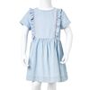 Kids' Dress with Ruffles Soft Blue 128