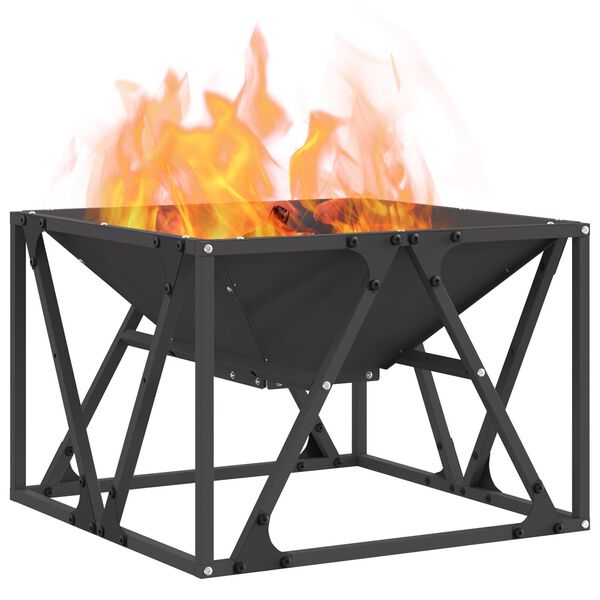 vidaXL Fire Pit Black 50 x 50 x 35 cm Steel