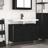 vidaXL Basin Cabinet with Drawers Black Oak 90x34.5x60 cm