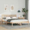 vidaXL Bed Frame with Headboard Brown 150 x 200 cm Solid Pine Wood