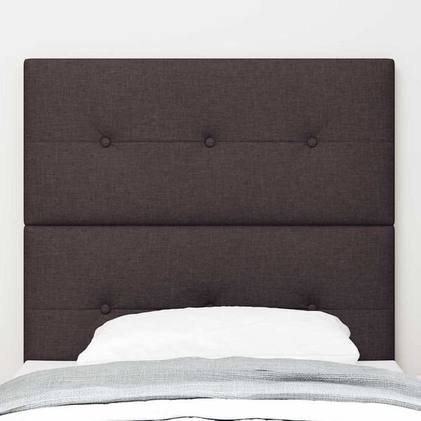 vidaXL LED Headboard with LED Strip Lights Dark Brown 80 cm Fabric
