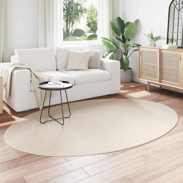 vidaXL Area Rugs Oval HUARTE Beige 160 x 230 cm 100% Polyester