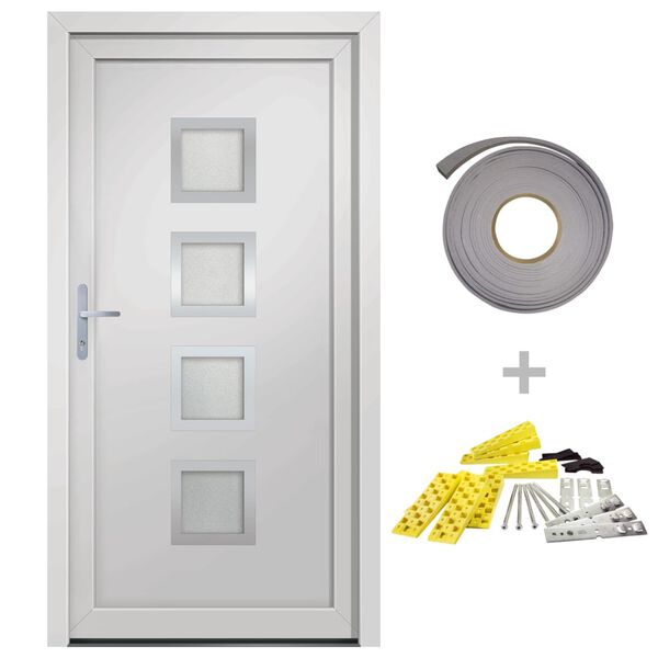vidaXL Front Door White 98x200 cm PVC