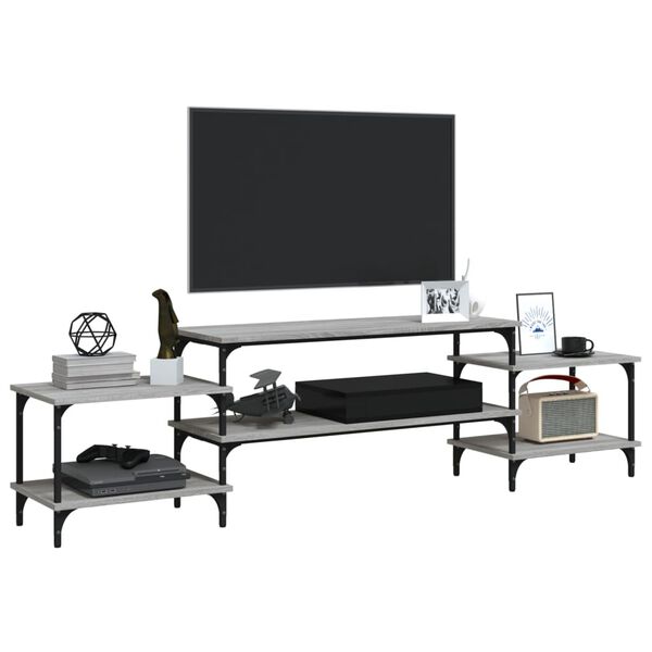 vidaXL TV Cabinet Grey Sonoma 197x35x52 cm Engineered Wood