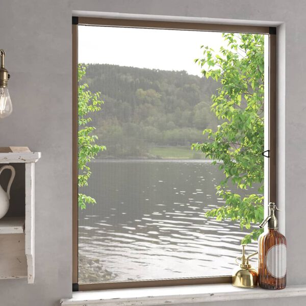 vidaXL Insect Screen for Windows Brown 100x120 cm