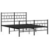 vidaXL Metal Bed Frame without Mattress with Footboard Black 120x190cm