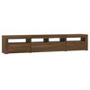 vidaXL TV Cabinet with LED Lights Brown Oak 210x35x40 cm