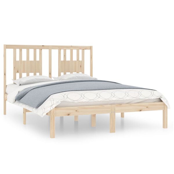 vidaXL Bed Frame without Mattress Solid Wood 120x200 cm (810012+818660)