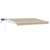 vidaXL Manual Retractable Awning with LEDs Beige and White 3.5 x 2 m