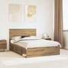 vidaXL Bed Frame Artisian Oak 140 x 200 cm Solid Pine Wood