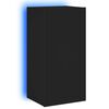 vidaXL TV Wall Cabinet with LED Lights Black 40.5x35x80 cm