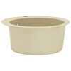 vidaXL Granite Kitchen Sink Single Basin Round Beige