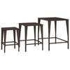 vidaXL Garden Nesting Tables 3 pcs Brown Poly Rattan