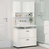 vidaXL Bathroom Furniture Set with Drawer 2 pcs High Gloss White