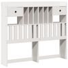 vidaXL Bookcase Bed without Mattress White 135x190 cm Double Solid Wood Pine