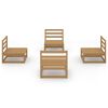 vidaXL 4 Piece Garden Lounge Set Honey Brown Solid Wood Pine