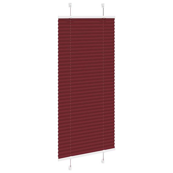 vidaXL Pleated Blind Bordeaux Red 55x100 cm Fabric Width 54.4 cm Polyester
