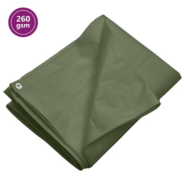 vidaXL Tarpaulin 260 g/m&sup2; 4x8 m Green HDPE