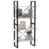 vidaXL 4-Tier Book Cabinet White 80x30x140 cm Solid Pine Wood