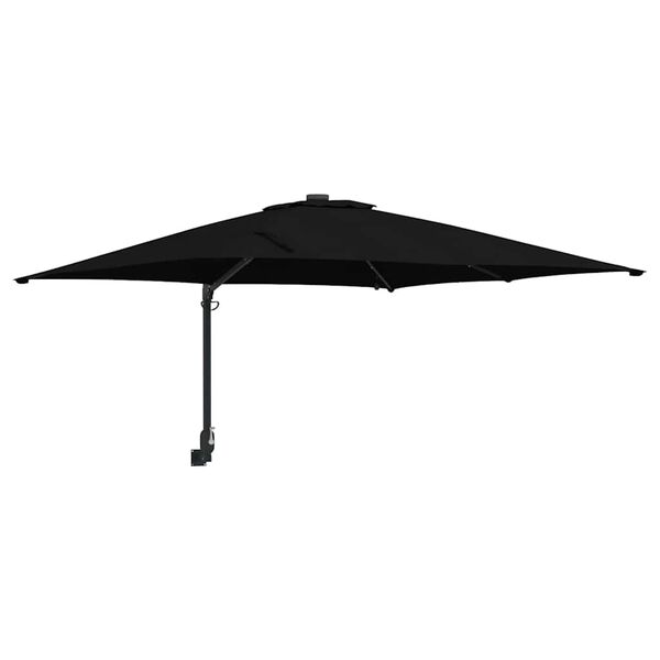 vidaXL Garden Parasol Black 248.5 x 247.5 x 160 cm Polyester and Steel