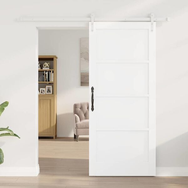 vidaXL Sliding Door ORKDAL White 86 x 198.5 cm Solid Pine Wood