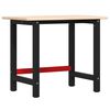 vidaXL Workbench 100x60x81,5 cm Solid Wood Oak Rectangular