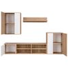 vidaXL TV Cabinet Set 5 pcs White and Sonoma oak 221 x 30 x 80 cm