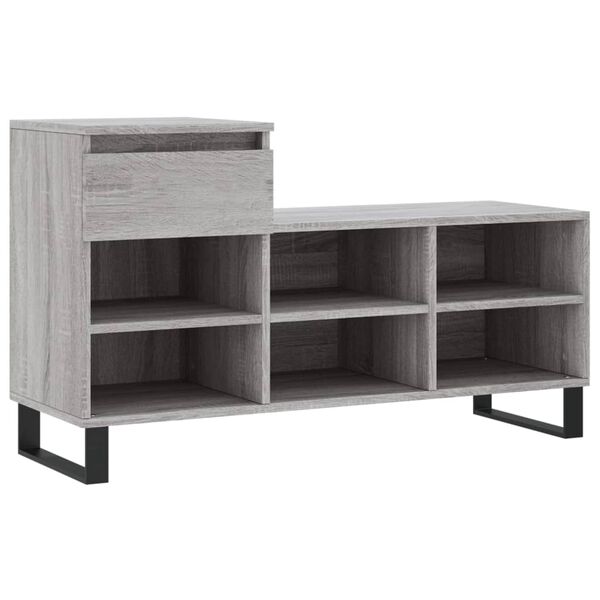 vidaXL Shoe Cabinet Grey Sonoma 102x36x60 cm Engineered Wood