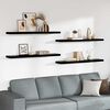 vidaXL Floating Wall Shelves 4 pcs High Gloss Black 120x23.5x3.8 cm MDF