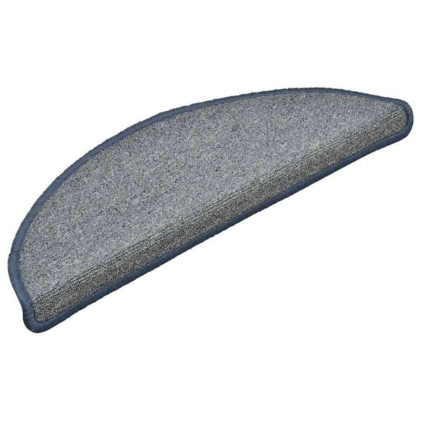 vidaXL Stair Mats 30 pcs 56x17x3 cm Light Grey and Blue Half Round