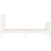 vidaXL Bed Frame without Mattress White Small Single Solid Wood Pine