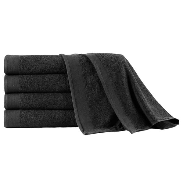 vidaXL Bath Towel Set 5 pcs Cotton 450 gsm 100x150 cm Black