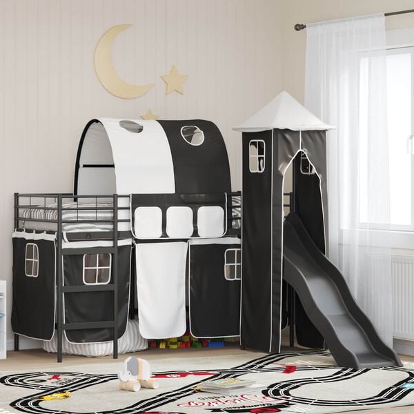 vidaXL Kids'Loft Bed Frame Black 90 x 190 cm Metal