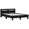 vidaXL Bed Frame with LED Black Oak 140 x 190 cm Engineered Wood