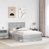vidaXL Bed Frame Grey Sonoma 120 x 200 cm Solid Pine Wood