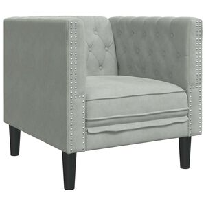 vidaXL Sofa Light Grey 74.5 x 71 x 70.5 cm Velvet