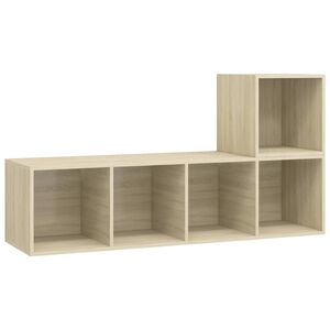 vidaXL 2 Piece TV Cabinet Set Sonoma Oak Engineered Wood