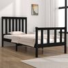 vidaXL Bed Frame without Mattress Black Solid Wood Small Single