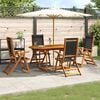 vidaXL 7 Piece Garden Dining Set Solid Wood Acacia and Textilene
