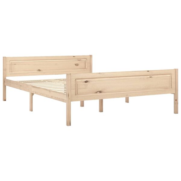 vidaXL Bed Frame without Mattress with 4 Drawers Solid Wood 140x200 cm
