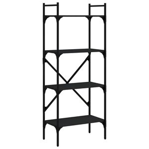 vidaXL Bookcase 4-Tier Black 56x31,5x138,5 cm Engineered Wood