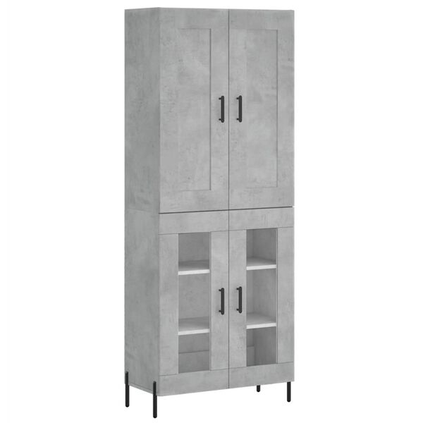 vidaXL Highboard Concrete Grey 69.5x34x180 cm Engineered Wood